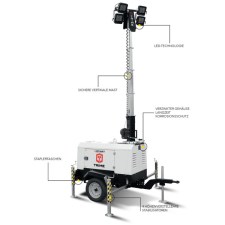 TRIME X-Start 4 x 160 W LED Diesel Flutlicht inkl. Straßenfahrgestell