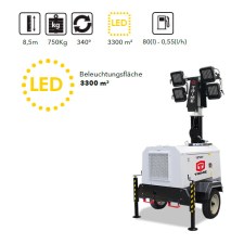 TRIME X-Start 4 x 160 W LED Diesel Flutlicht inkl. Straßenfahrgestell