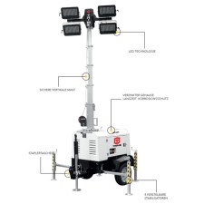 TRIME X-Start 4 x 320 W LED Diesel Flutlicht inkl. Straßenfahrgestell