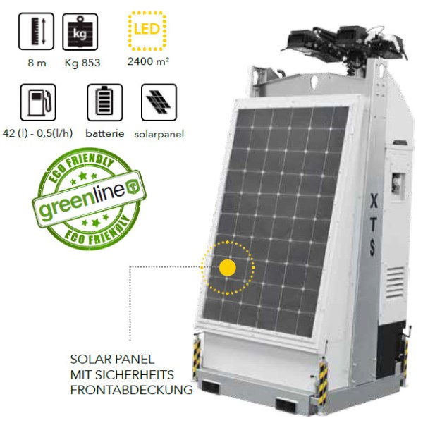 TRIME X-TS 8 m Mast 4 x 100 W LED Flutlicht Event